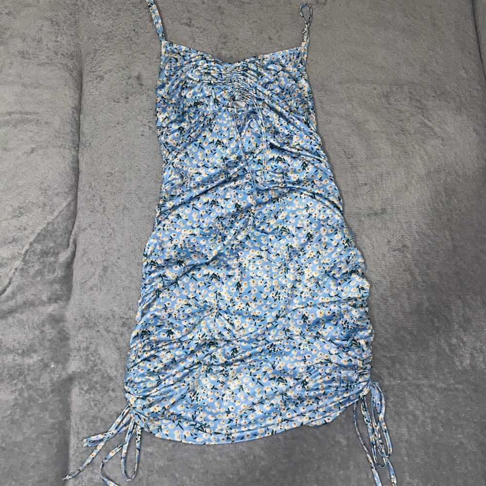 SHEIN Blue Floral Mini Dress